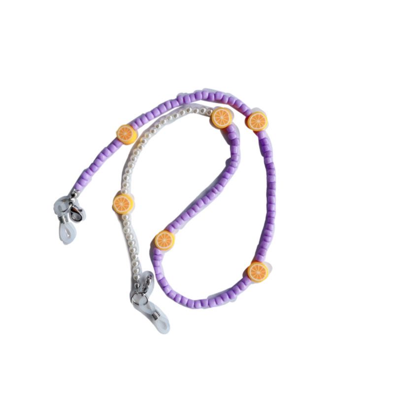 Dây Đeo Mắt Kính Xỏ Hạt Acrylic Họa Tiết Trái Cây Hoạt Hình Phong Cách Hàn Quốc Mới