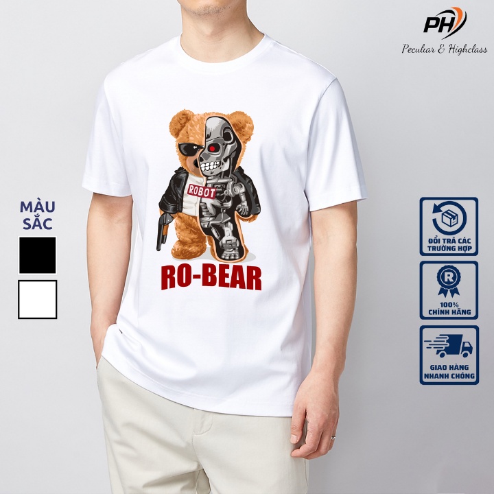 Áo thun nam IN CHỮ RO-BEAR boss cổ tròn ngắn tay chất cotton mềm mại thoáng mát-PHSHOP204