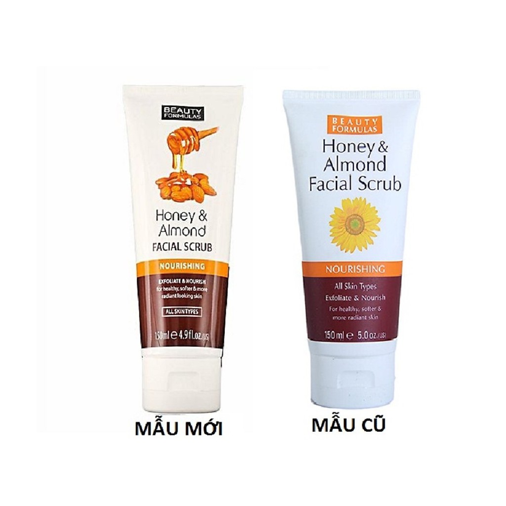 Sữa rửa mặt Beauty Formulas Honey and Almond Facial Scrub 150mltẩy tế bào chết mật ong và hạnh nhân