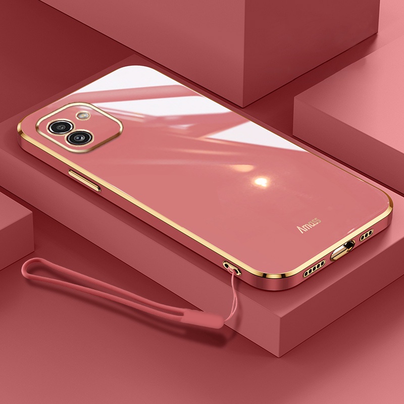 Ốp Lưng Silicon Hình Camera Độc Đáo Cho Samsung Galaxy A02 A03 Kèm Dây Đeo