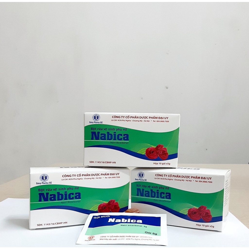 NABICA hộp 10 gói - Muối rửa vệ sinh phụ nữ, làm sạch, ngăn ngừa nấm ngứa, khử mùi hôi vùng kín