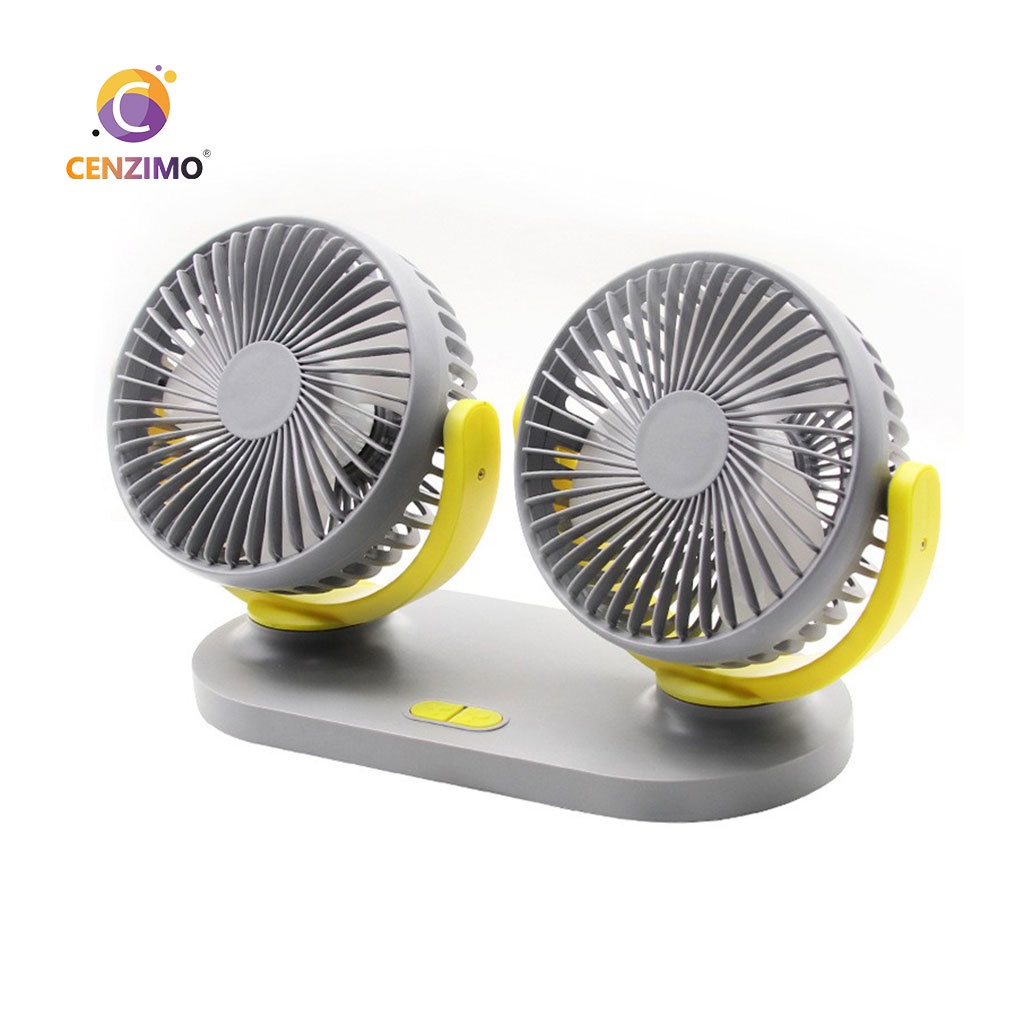 Quạt Đôi Mini Đa Năng Dùng Nguồn USB Xoay 360 Độ Công Suất Lớn Cho Ô Tô Xe Hơi Văn Phòng Gia Đình