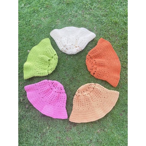 Mũ nón bucket handmade hoạ tiết nhiều màu phong cách Ulzzang