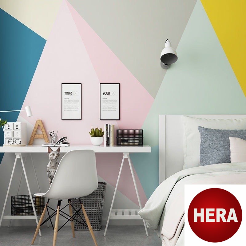 10m Giấy dán tường một màu  - 10m decal dán tường màu trơn có keo sẵn thời thượng