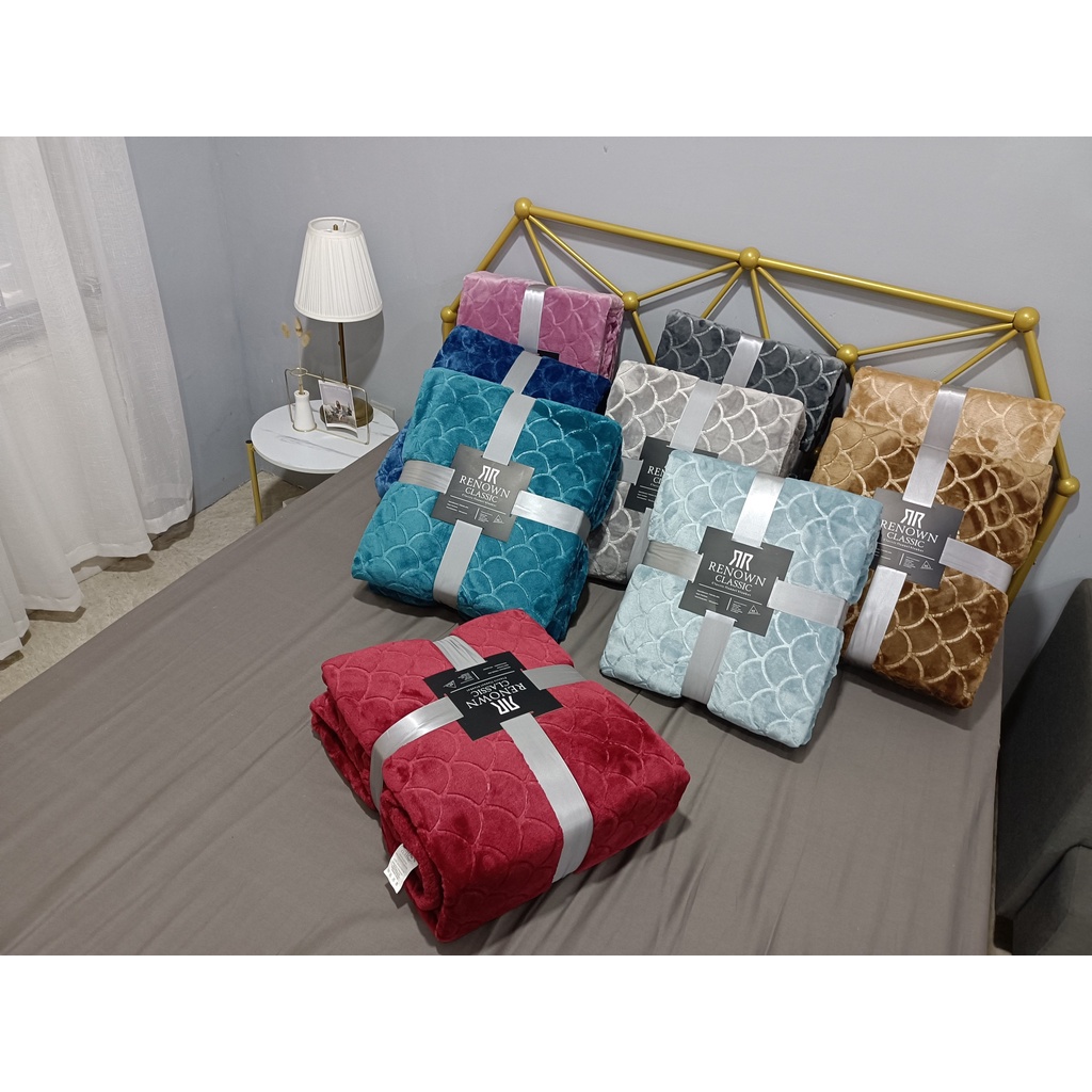 [LÔNG THỎ THẬT 100%] Chăn Renown lông thỏ vảy rồng hàng nhập cao cấp - Đầy đủ túi hộp tem tag làm quà biếu