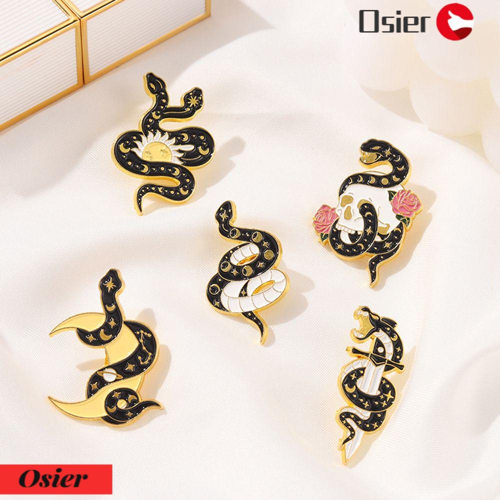 Osier✿ Ghim Cài Áo Hình Rắn Hoạt Hình Bằng Hợp Kim Tráng Men Dễ Thương