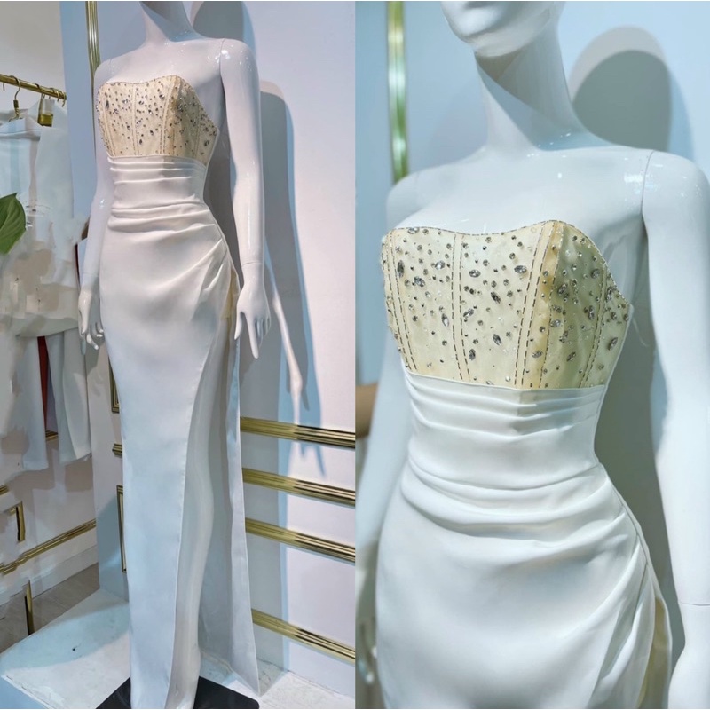 Ms1277V ĐẦM BODY CUP XẾP LY EO ✔Màu: trắng,xanh lá, xanh bích full size S/M/L/XL