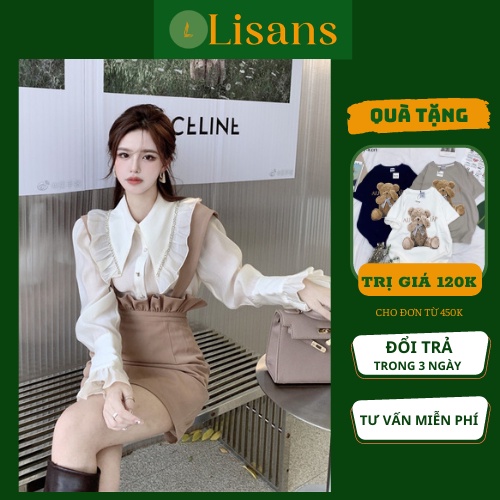 Set váy nữ xinh đẹp sanh chảnh bánh bèo tiểu thư Hàn Quốc dài tay SVN001
