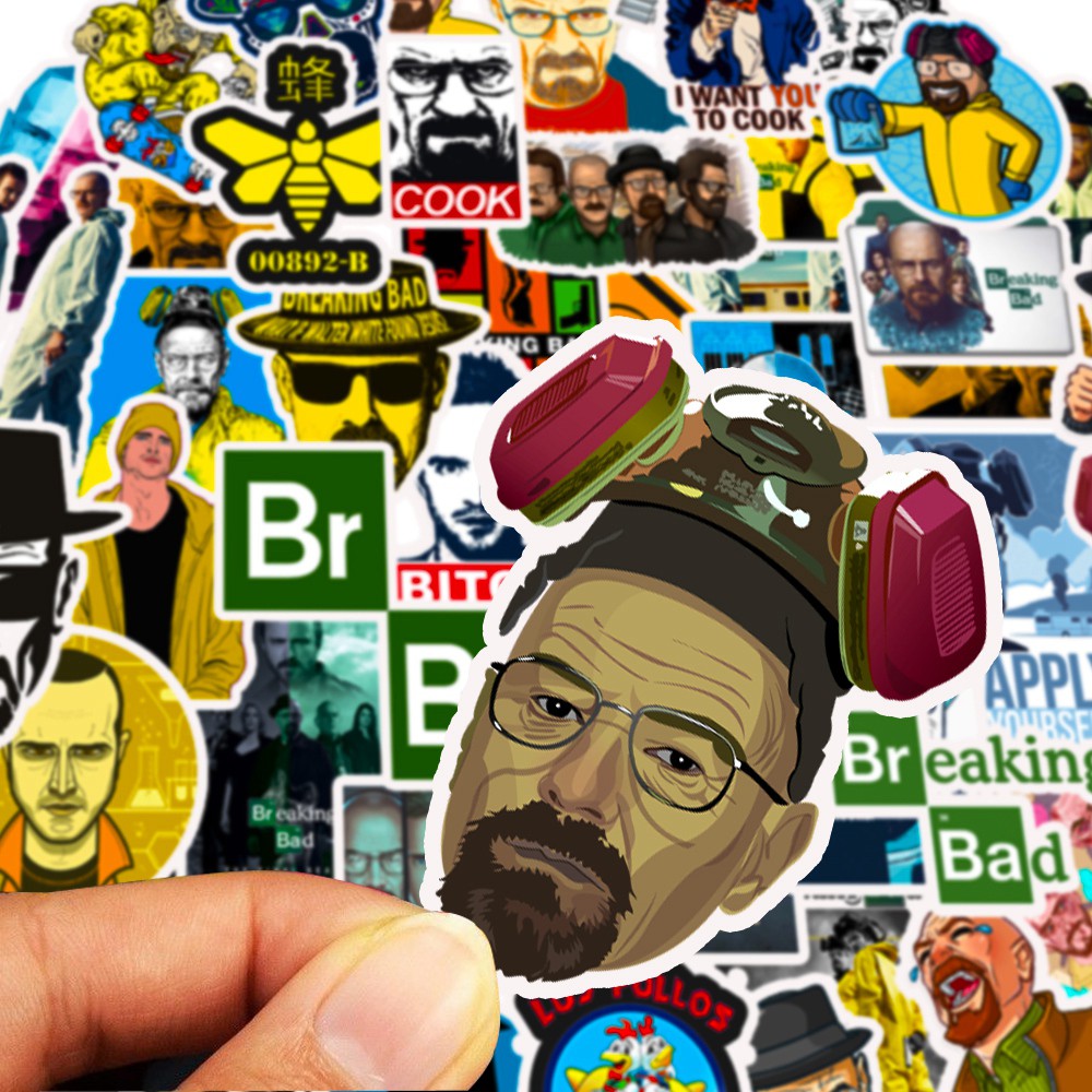50PCS Breaking Bad Waterproof Sticker  Movie For Luggage Car Guaitar Skateboard Phone Laptop Bicycle Motor Stickers
