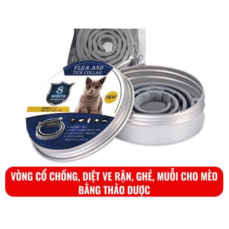 Vòng đeo cổ trị ve rận cho chó mèo hàng cao cấp giá cực yêu thương