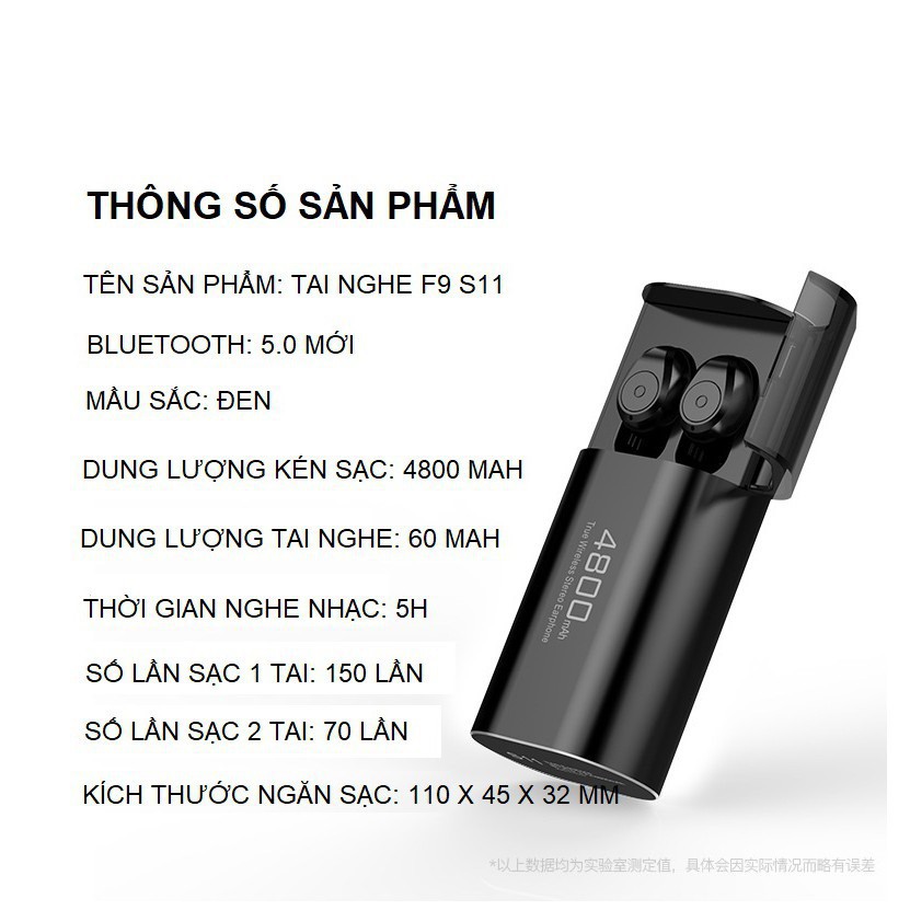 Tai Nghe Bluetooth AMOI F9 S11 TWS- TrueWireless - Bản Quốc Tế 2020 - Kim Sạc Dự Phòng