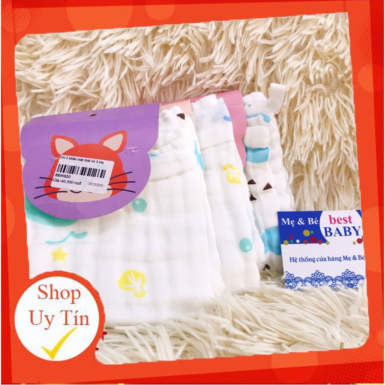 ✅Set 2 Khăn Mặt Xô 6 Lớp Thái Lan Cho Bé [CHÍNH HÃNG]