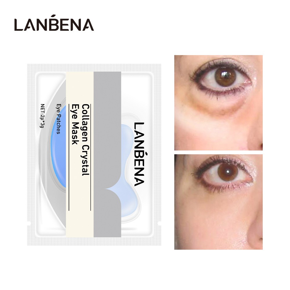 Gói mặt nạ mắt thạch collagen Lanbena cấp ẩm, mờ thâm, giảm mỏi mắt hiệu quả 3g - Hanayuki Asia