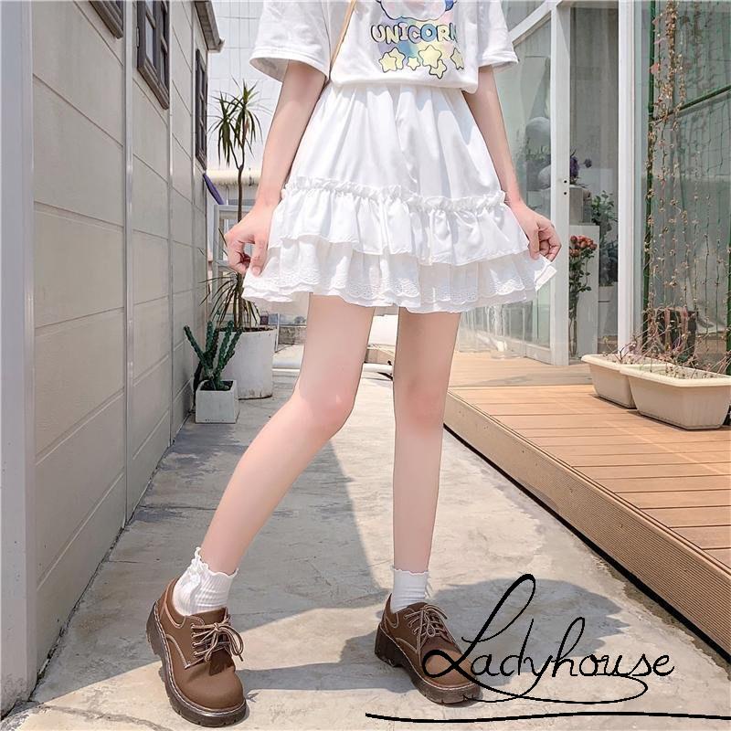 Chân Váy Chữ A Lưng Cao Phối Ren Xếp Ly Thời Trang Cho Nữ