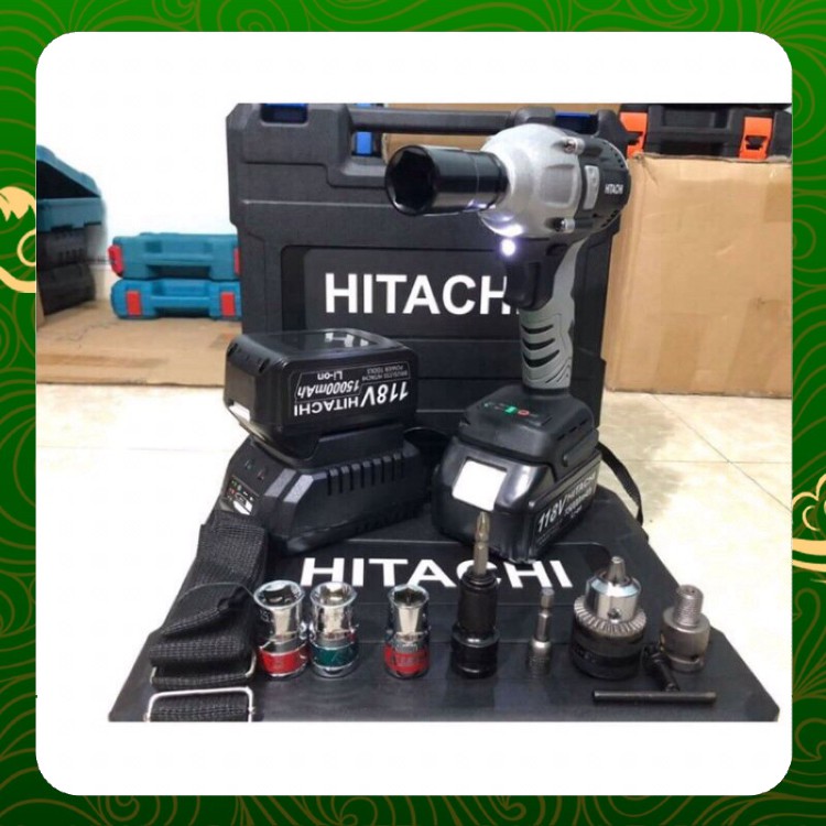 MÁY SIẾT BULONG HITACHI 118VOL ĐỦ PHỤ KIỆN CHO 3 CHỨC NĂNG KHOAN,SIẾT BULONG,BẮN VÍT