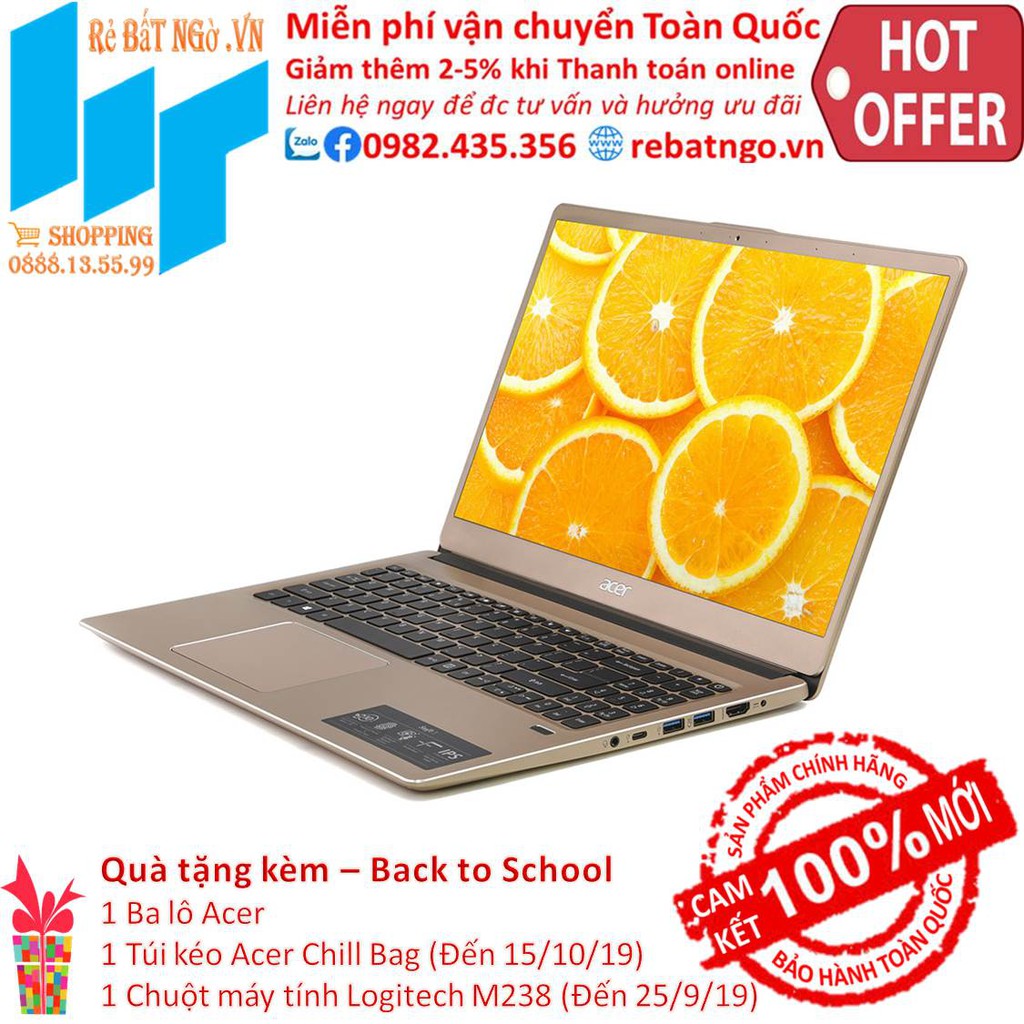Laptop Acer Swift 3 SF315-52-38YQ NX.GZBSV.003 15.6inch FHD_i3-8130U_4GB_1TB HDD_UHD 620_Win10_1.6 kg | WebRaoVat - webraovat.net.vn