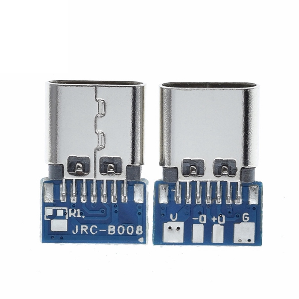 Set 10 đầu nối chuyển đổi bo mạch PCB cắm đầu/cổng vỏ đồng USB 3.1 Type C dây cáp hàn truyền dữ liệu sạc 12/24 chấu