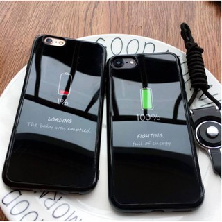 Combo Ốp Iphone tráng gương "Pin loading"