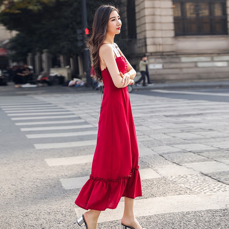 [Có sẵn size M] Đầm 2 dây hở lưng siêu sexy sang chảnh hàng loại 1 | BigBuy360 - bigbuy360.vn