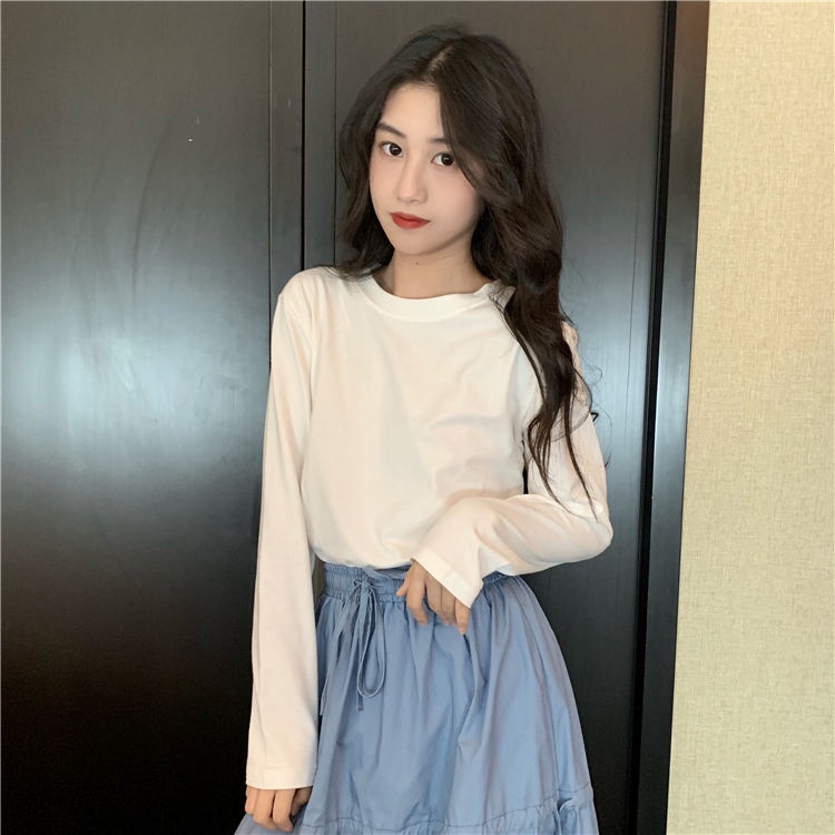 [ Mã 11FASHIONSALE1 giảm 10K đơn 50K ] Áo thun tay dài màu sắc đơn giản trẻ trung 0266 | WebRaoVat - webraovat.net.vn