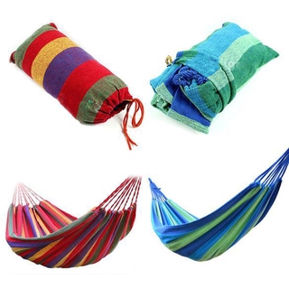 Sports.Portable Outdoor Garden Hammock Hang BED Travel Camping Swing Canvas Stripe