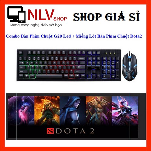 🎁Freeship - Deal Hot🎁 Combo Bàn phím Chuột G20 Led Màu + Miếng Lót Bàn Phím Chuột Dota2 Game