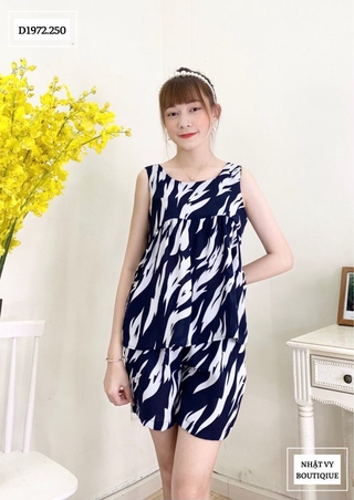 Set bộ sát nách dáng baby doll - Nhật Vy D1972