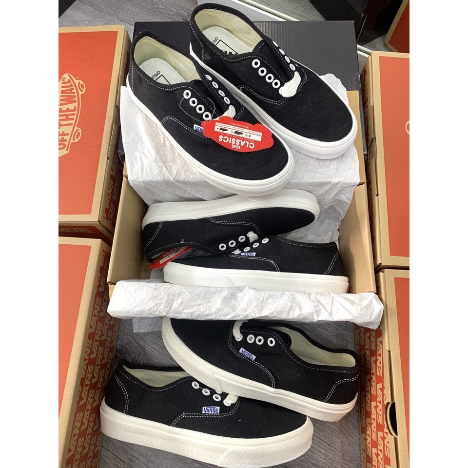 Giày thể thao nam nữ van classic bản đẹp loại sịn, vans đen 4 lỗ lót rời