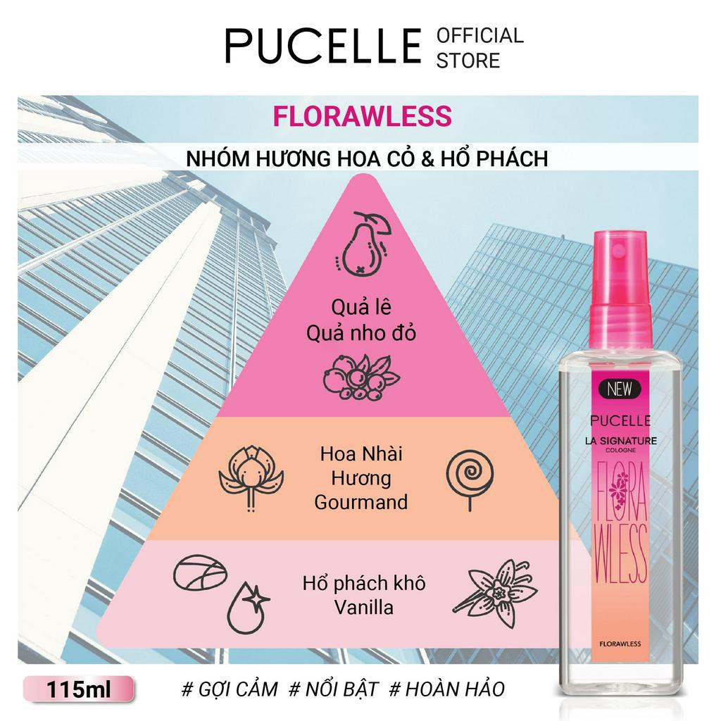 Nước hoa nữ PUCELLE La Signature Cologne Florawless 115ml hương Hoa Cỏ và hương Hổ Phách