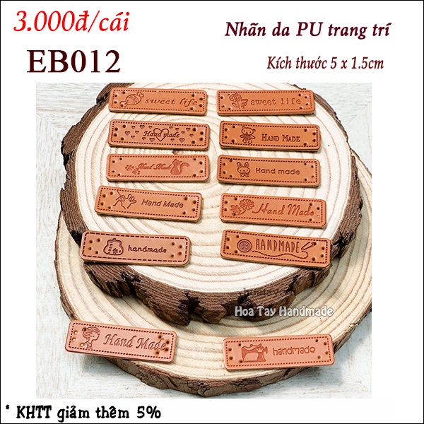 Nhãn PU trang trí túi xách - nón mũ thủ công - tag da PU