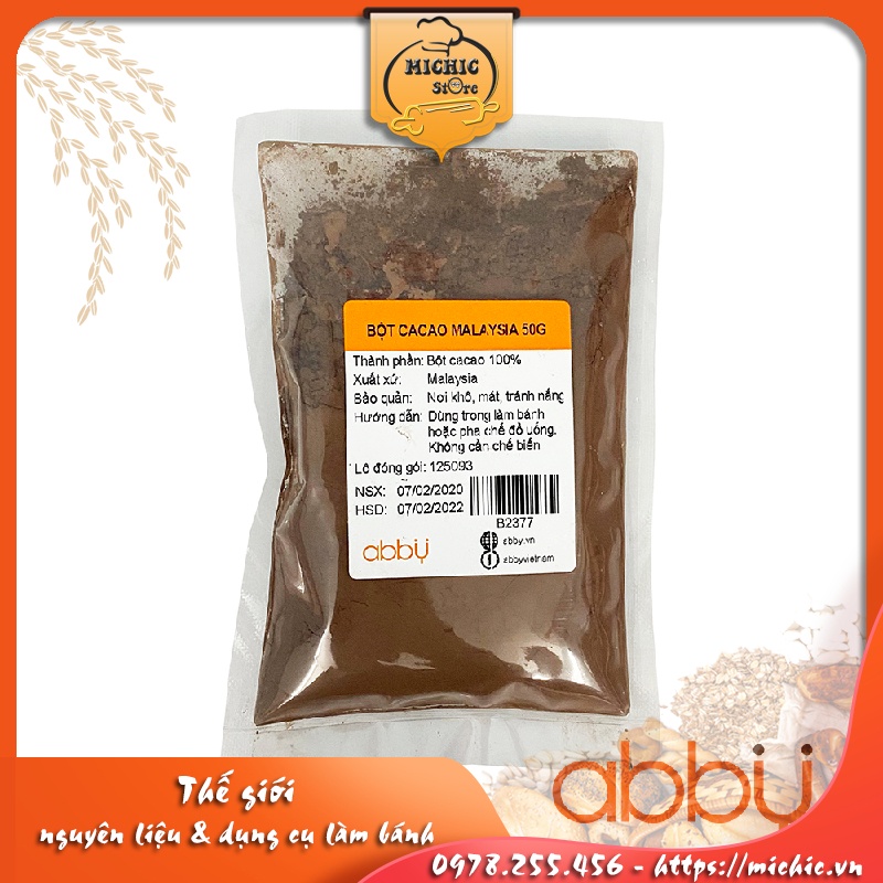 Bột cacao Malaysia 50g - MiChic Cake Store - Cửa hàng nguyên liệu và dụng cụ làm bánh