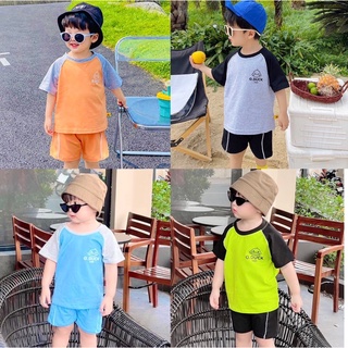 S203-[Tom&Nau Kids] Đồ bộ bé trai, Áo thun cộc tay quần đùi vải cotton mềm mát - Size 9-28Kg