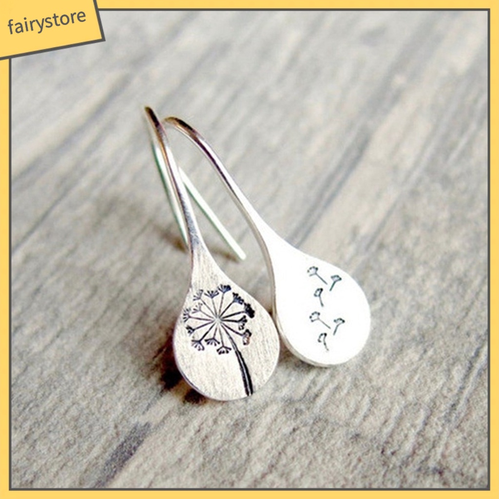 Khuyên tai mạ bạc hình bồng công anh đơn giản sang trọng cho nữ