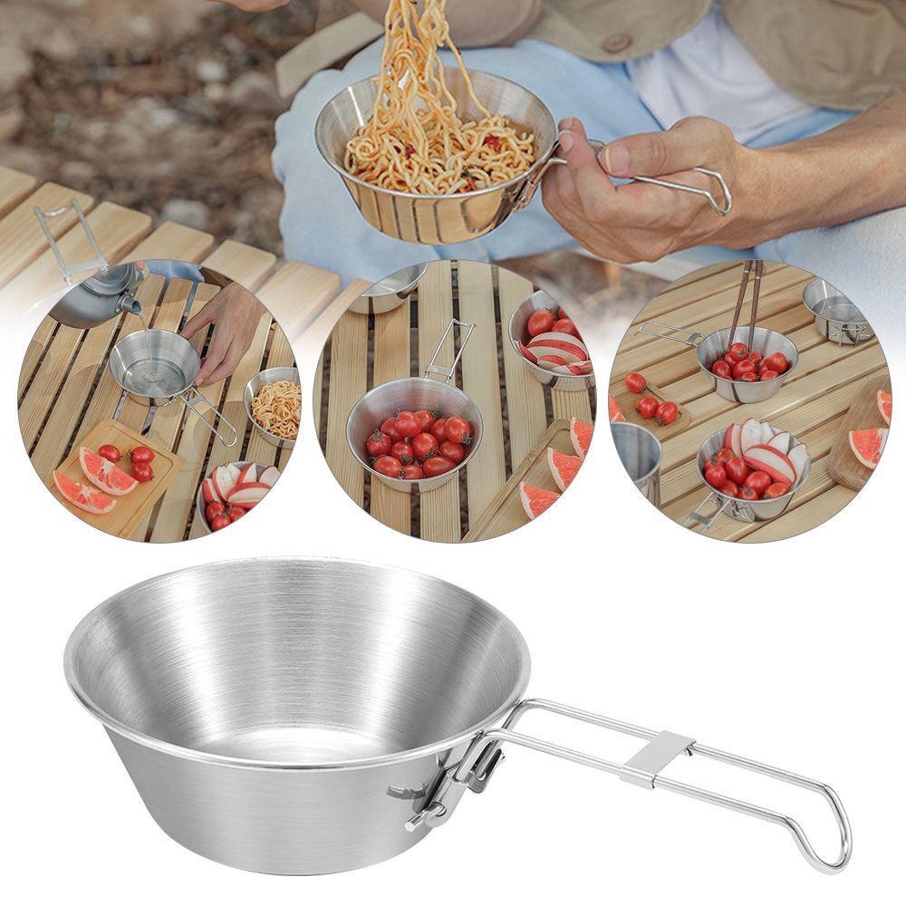 Tô Inox Có Tay Cầm Có Thể Gấp Gọn Tiện Dụng