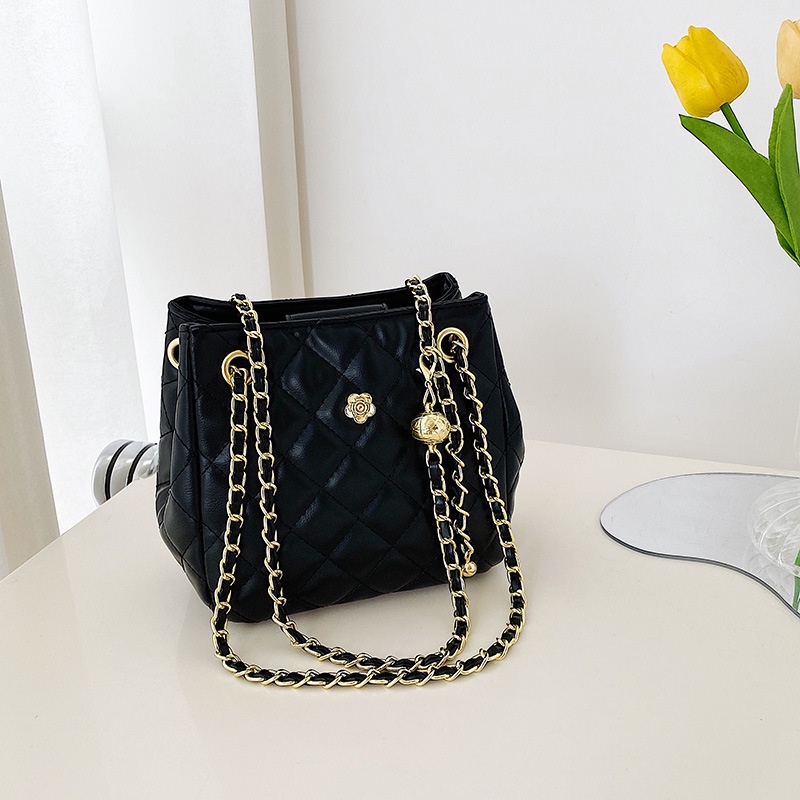 Túi Đeo Vai Dây Xích Nhỏ Hình Thoi Màu Vàng Thời Trang Cho Nữ Dễ Phối Đồ