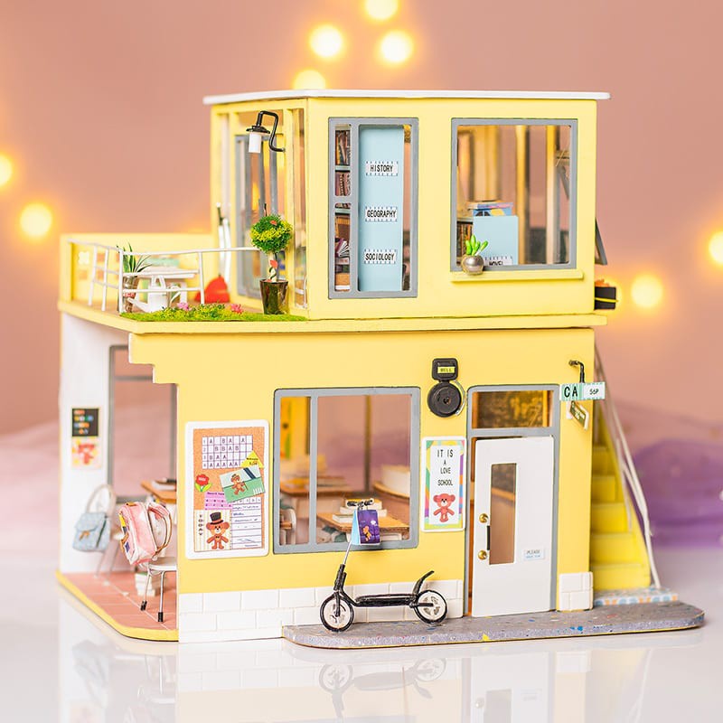 Mô Hình 3D Gỗ Nhà Tí Hon Robotime Teddy School Days TD04W