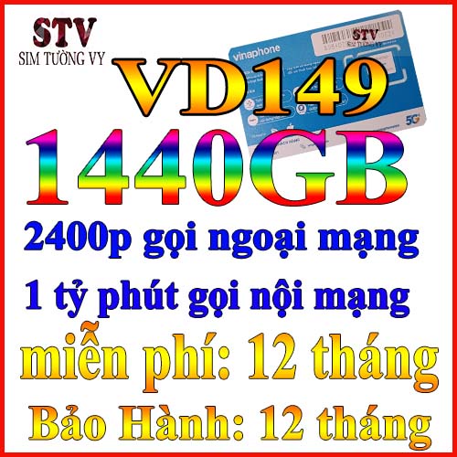 Sim 4g vina vd149,U1500, D159V, D500 miễn phí 1 năm sử dụng 4G và Nghe gọi, sim sử dụng toàn quốc