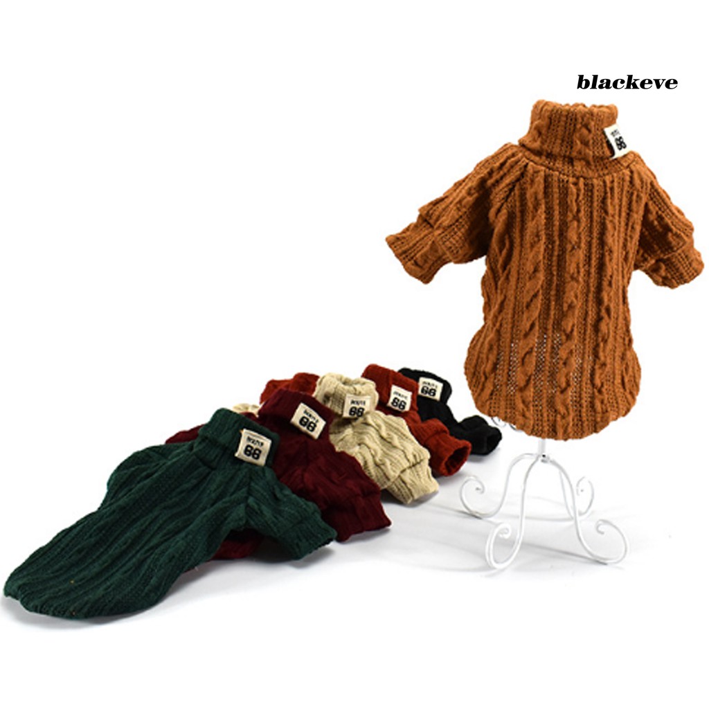 Áo kiểu dệt kim cổ lọ màu trơn thời trang thu đông đáng yêu dành cho thú cưng