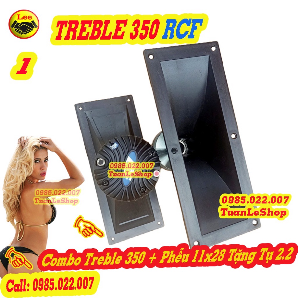 01 COMBO TREBLE R C F 350 NẮP NHÔM +PHỄU 11X28 TẶNG TỤ 2.2 – TREBLE 350 NẮP NHÔM