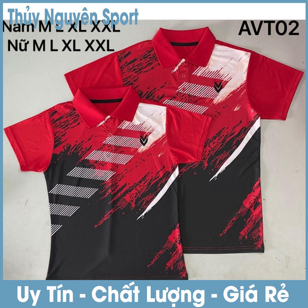 Áo cầu lông, áo thể thao nam nữ TN Sport cổ đức victec chất cotton siêu mát thấm hút mồ hôi TN007