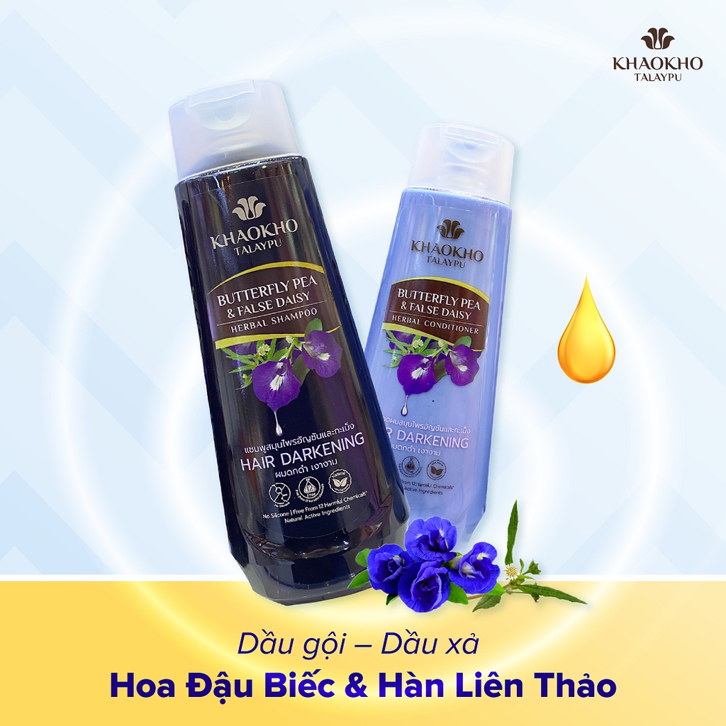Dầu Xả Thảo Dược Khaokho Talaypu Hoa Đậu Biếc Và Hàn Liên Thảo 185ml