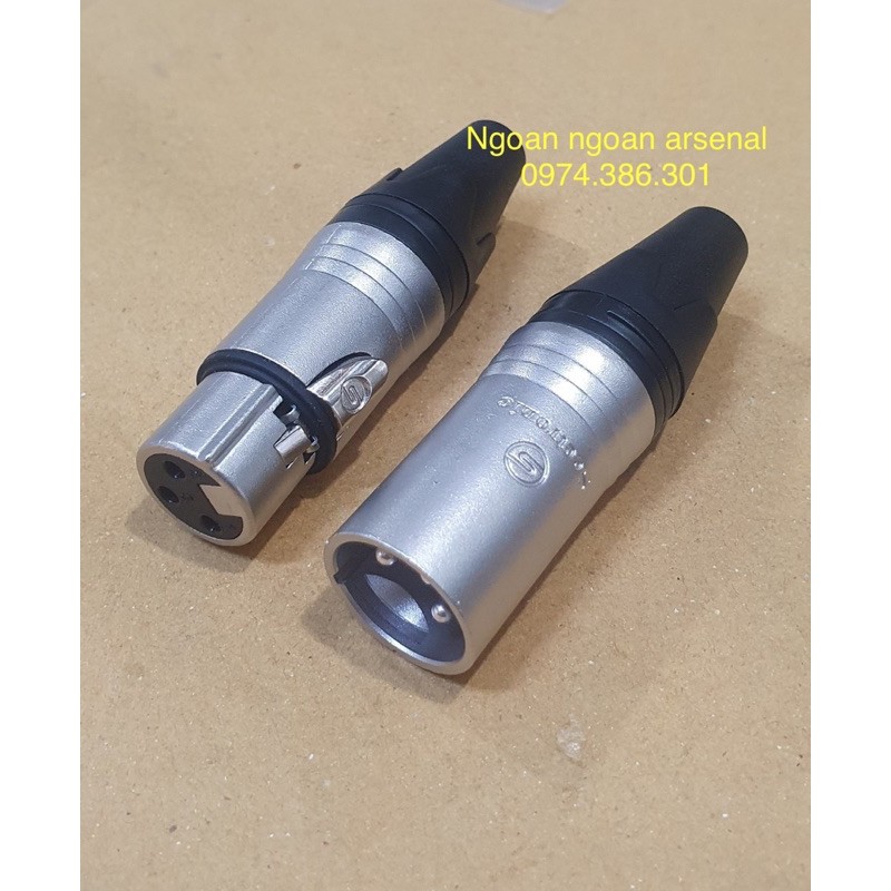 Jack Canon XLR đực cái chân đồng mạ bạc nhập khẩu SEETRONIC mã SC3FXX-MXX