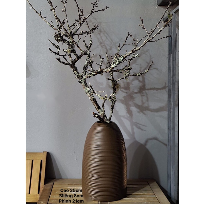 Bình Hoa Lọ Hoa Gốm Dáng Chuông Giả Vuốt Cao 35cm Gốm Sứ Bát Tràng - Lynke Store