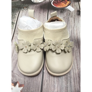 Giày bé gái cổ cao bốt đính hoa dễ thương