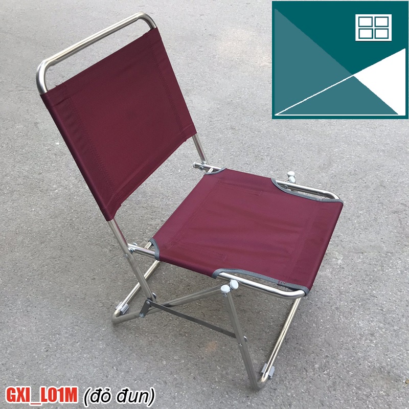 ( Giá Tận Xưởng ) Ghế Câu Cá Vải Gấp - Ghế Xếp Inox Vải Xanh Đỏ Đen Nâu