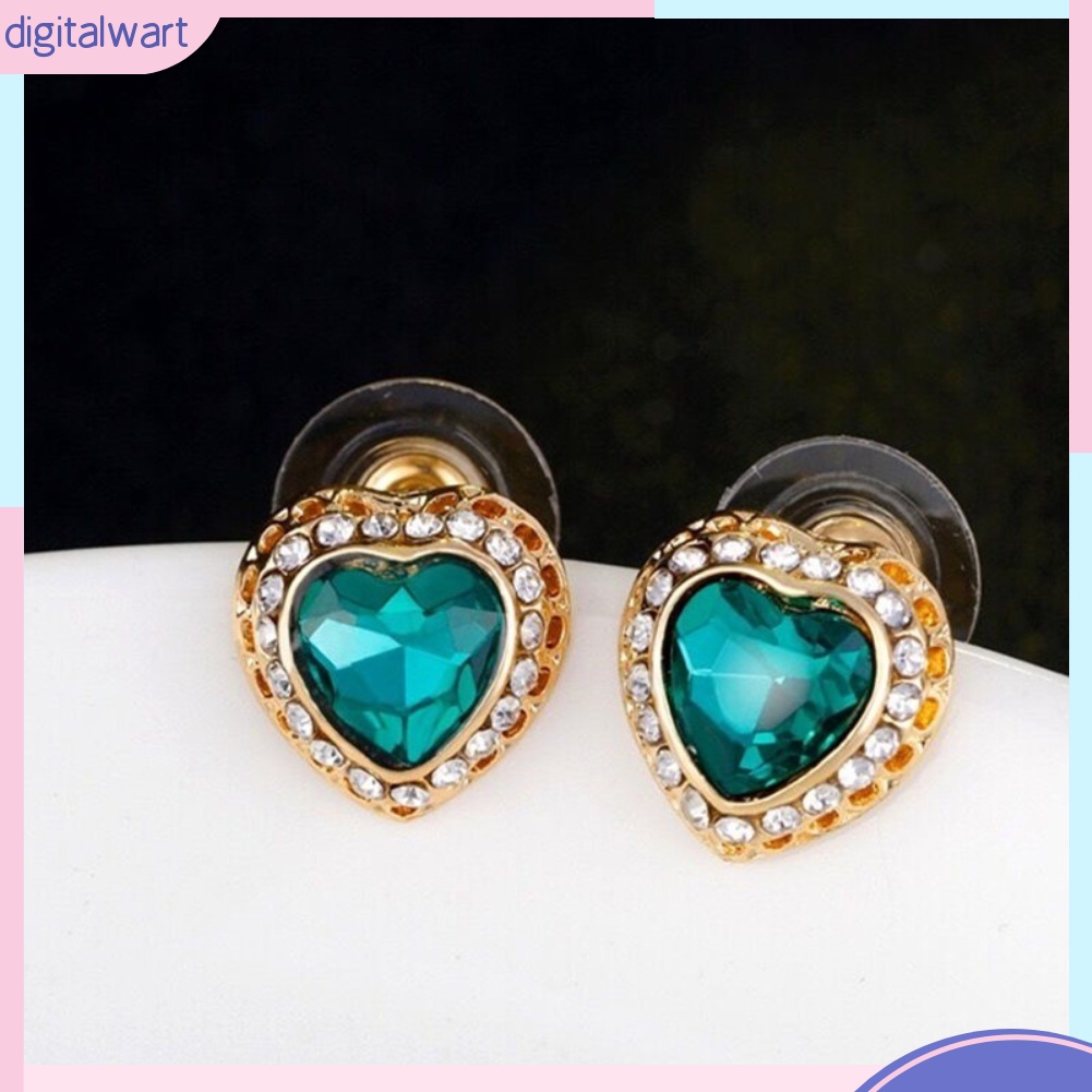 Bộ Trang Sức Mặt Trái Tim Đính Đá Thời Trang Cho Nữ