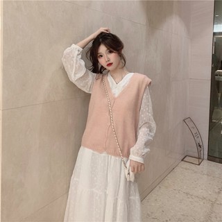 Order_Set váy trắng công chúa+ áo gile