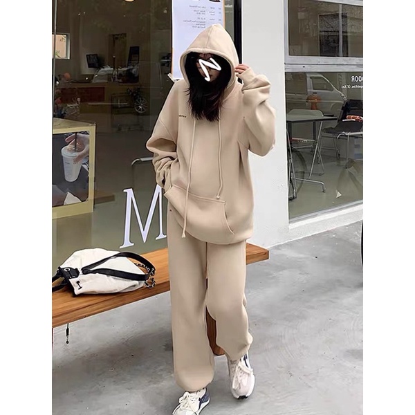 Set áo hoodie quần jogger nỉ QC
