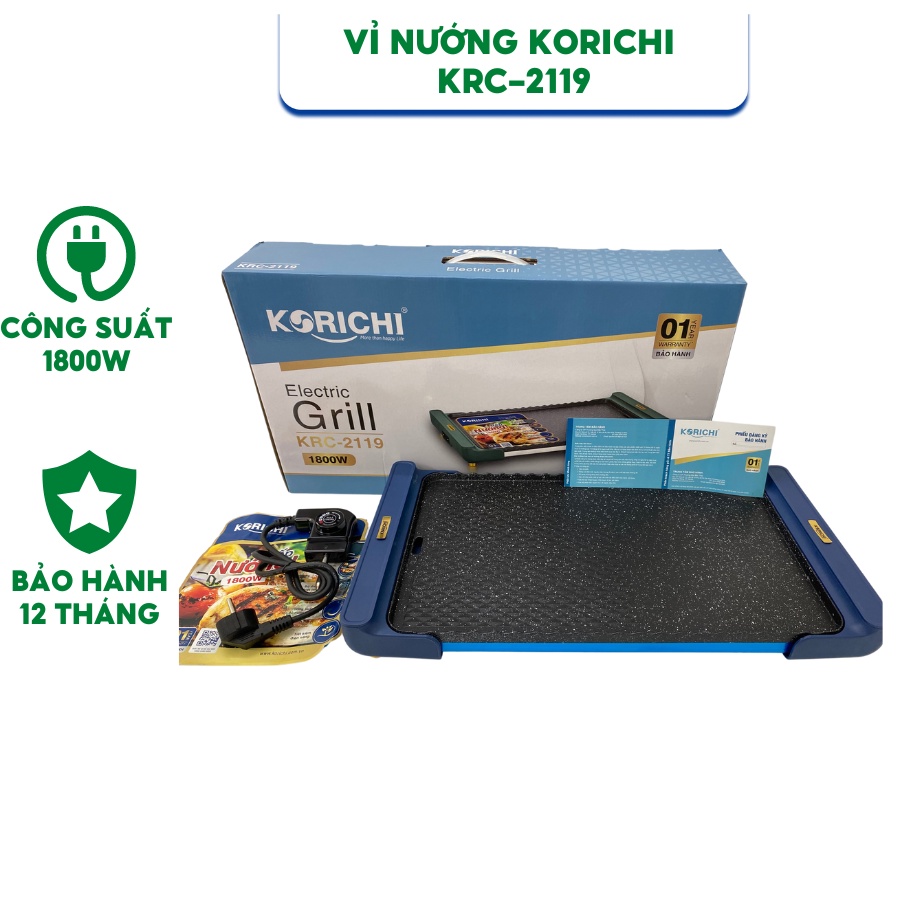 Bếp nướng điện KORICHI KRC-2119 tốc độ nướng nhanh, tiết kiệm điện-Hàng Chính Hãng