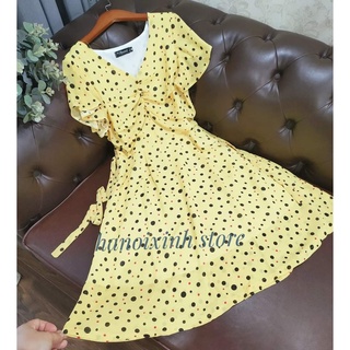 váy voan chấm bi vàng sale 99k
